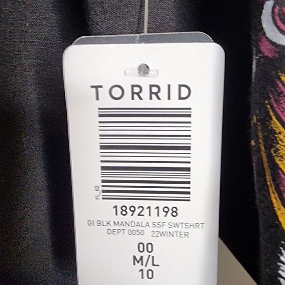 00X 10W M/L Torrid Mandala Butterfly Sweatshirt Fleece Tribal Eyes 90s Tattoo so - Picture 3 of 7